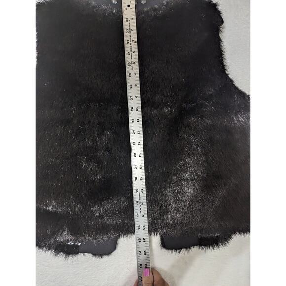 Peter NYGard Black Faux Fur Vest Studded Collar & Animal Print Lining Size M - Picture 4 of 11